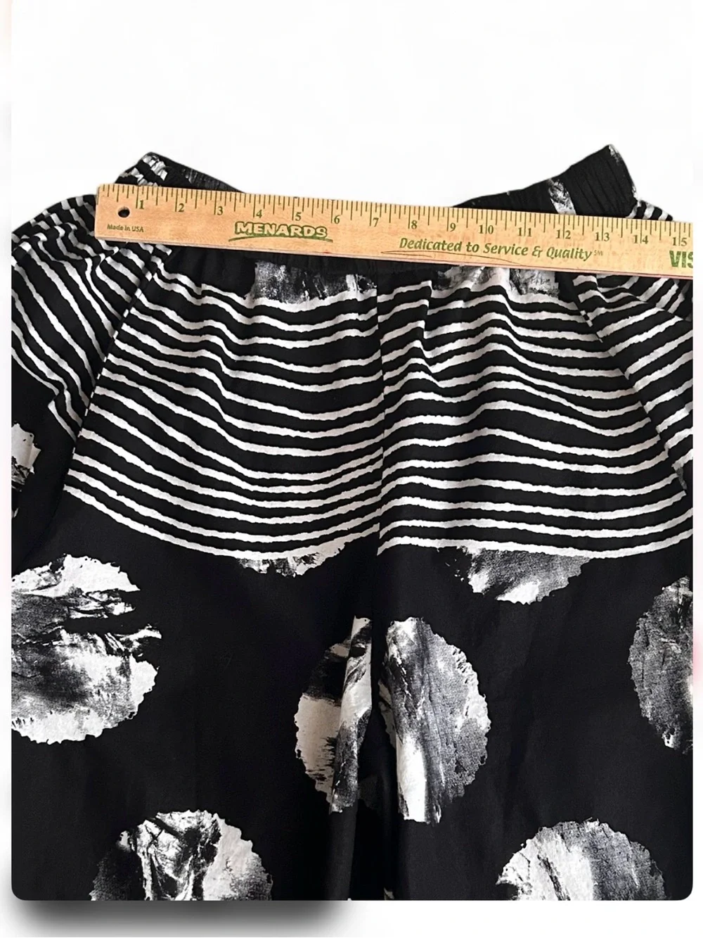 Look At Me Black & White Striped Baggy Wide-Leg Pants Big Pockets Elastic Waist